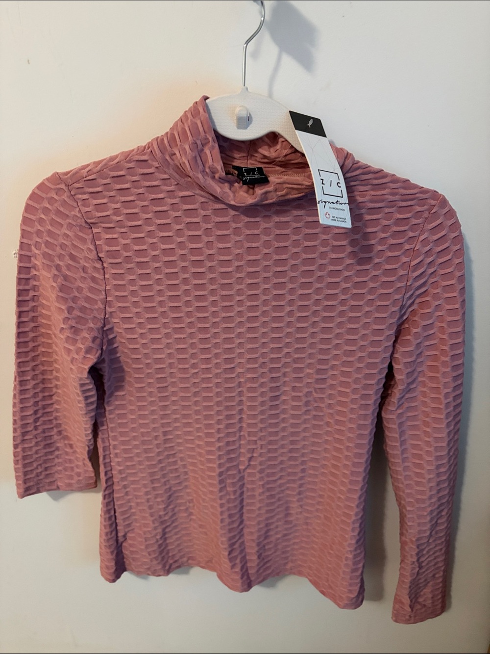 Signature Dusty Rose Textured Turtleneck Sweater
